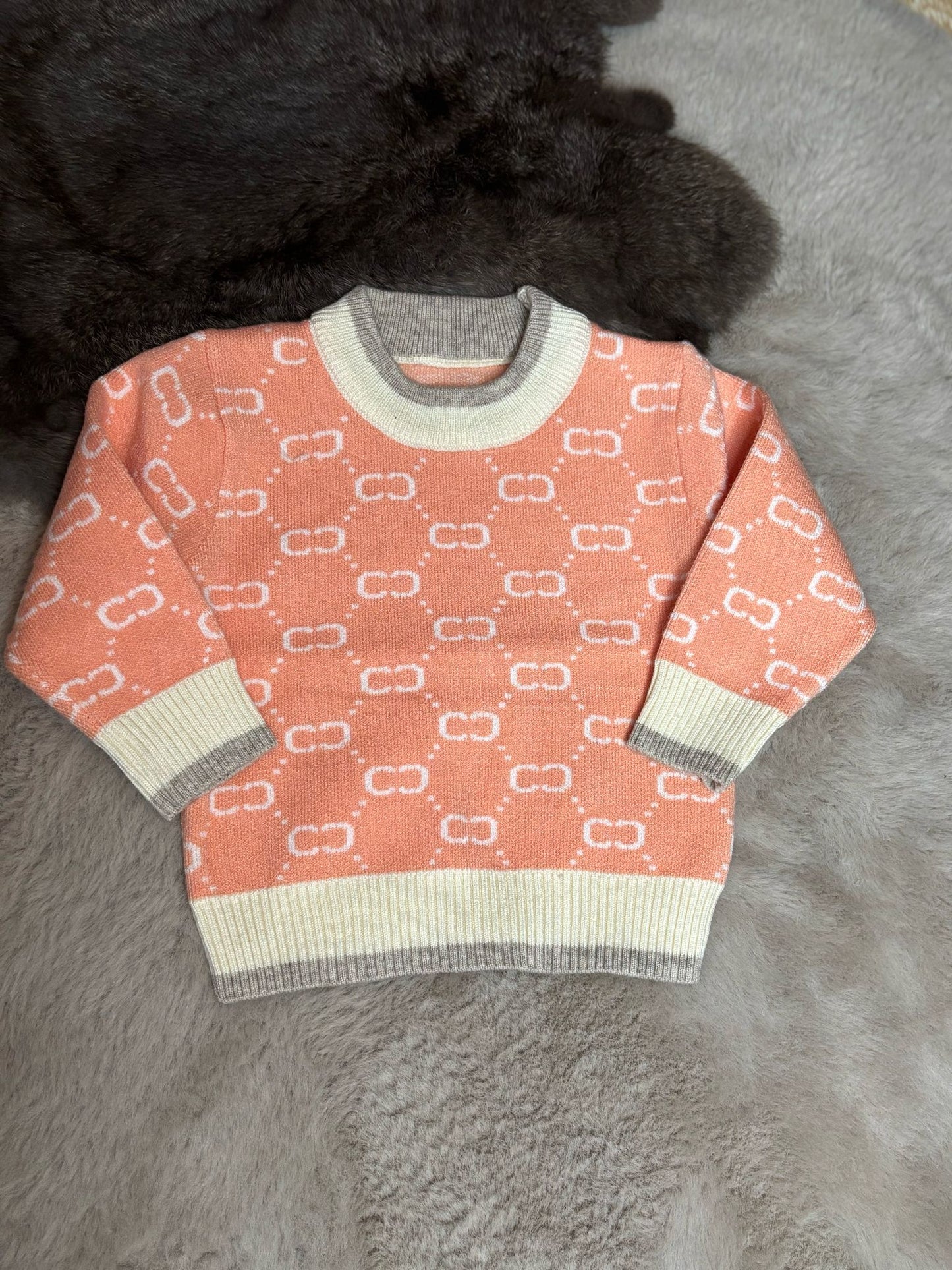 CC knitted sweater zalm