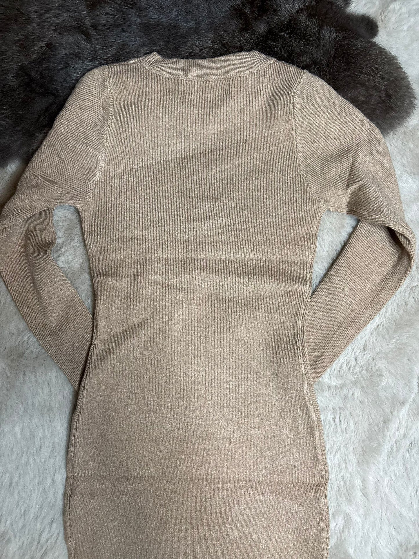 Parel bow dress brown