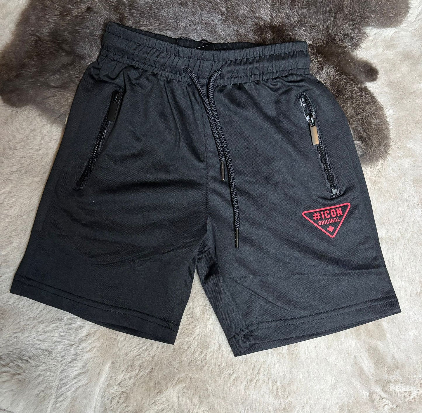 ICON short black red