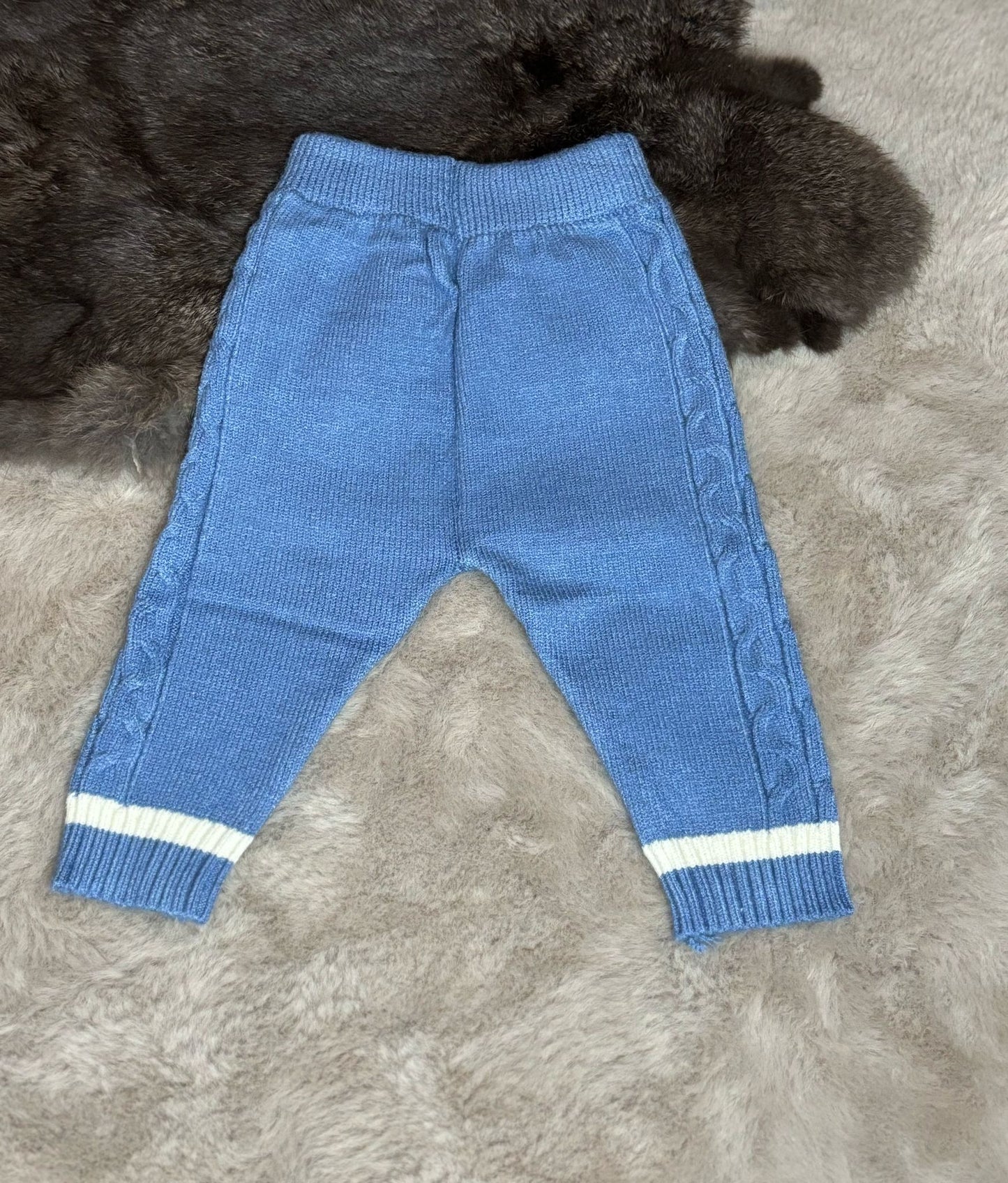 knitted pants blue