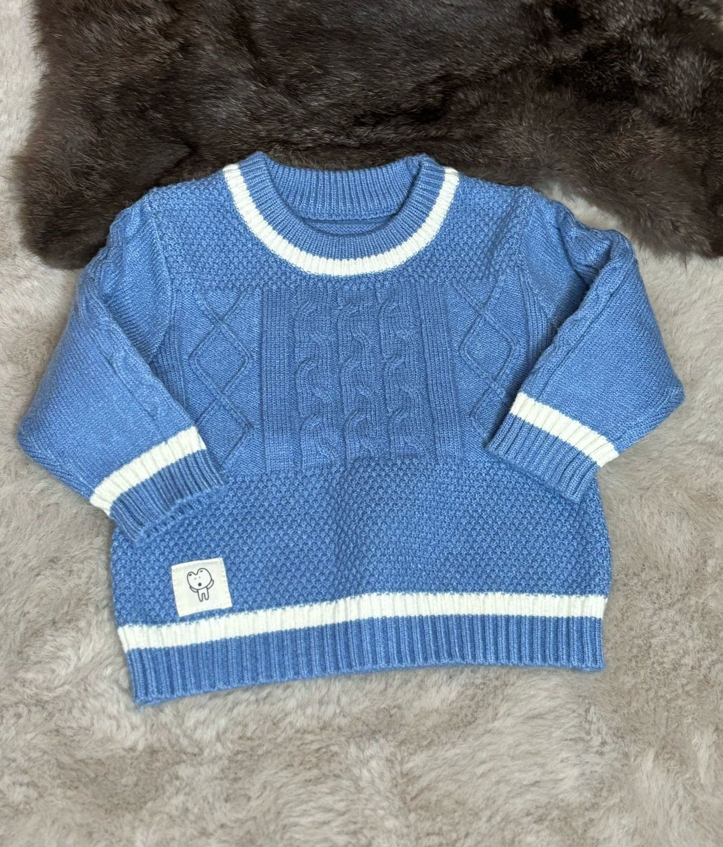 knitted sweater blue