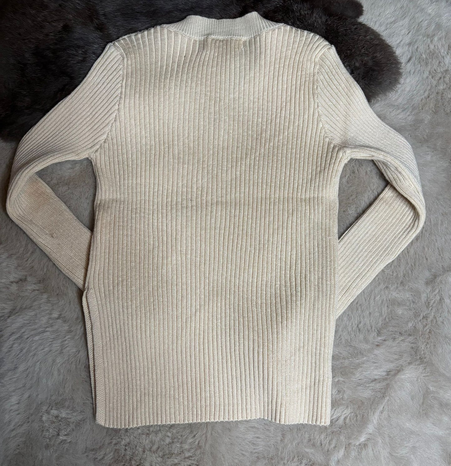 Ribbed sweater beige