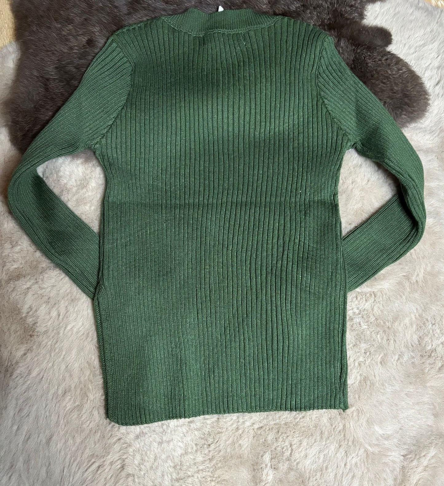 Ribbed set green