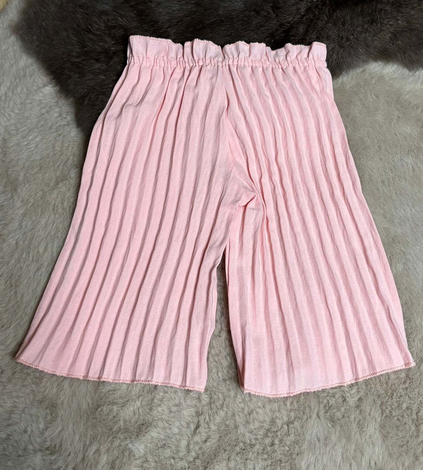 ribbed wide leg pants pink