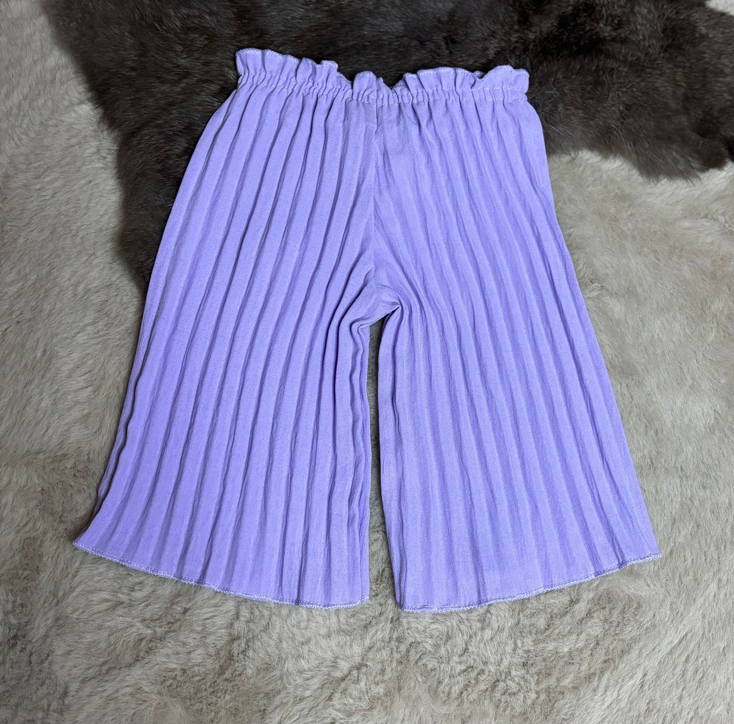 ribbed wide leg pants purple