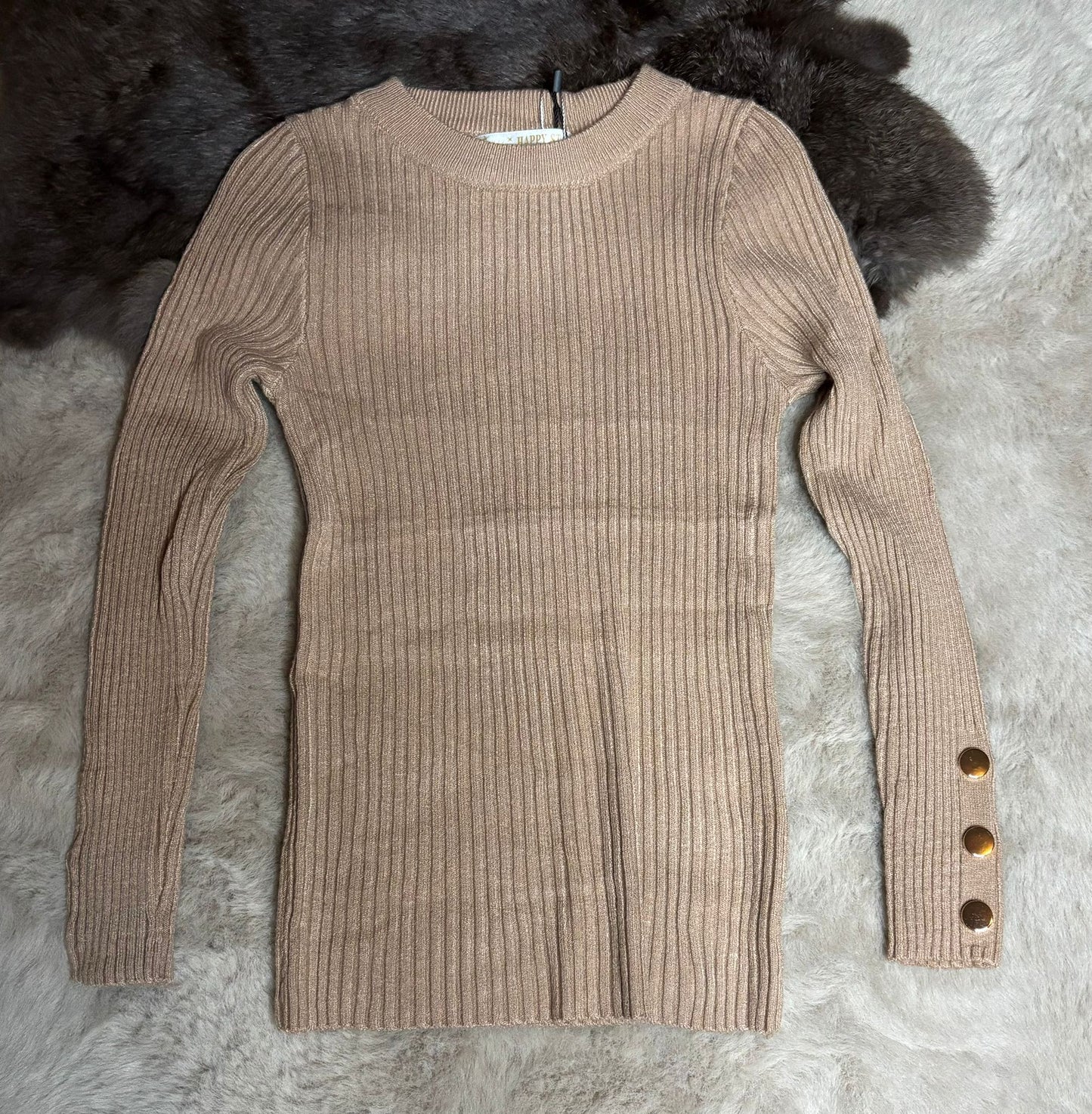 Ribbed sweater brown