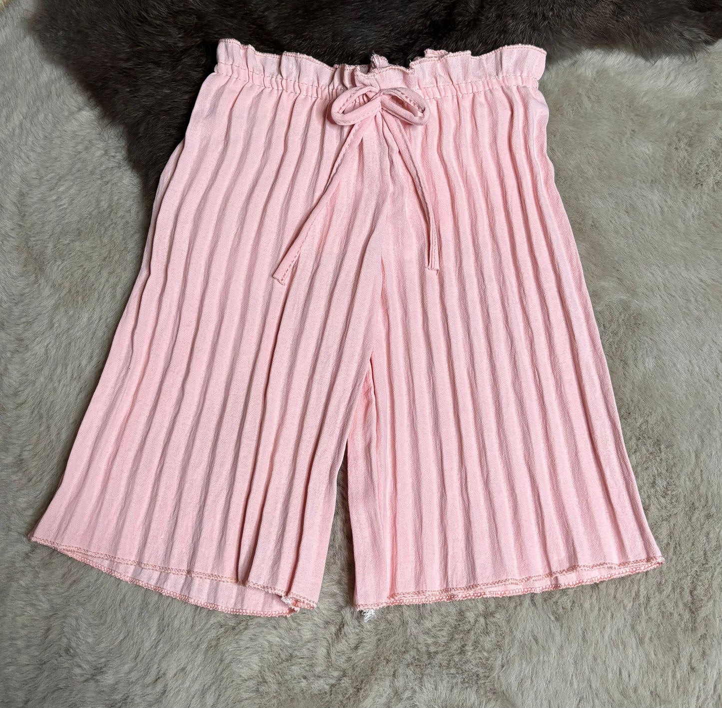 ribbed wide leg pants pink