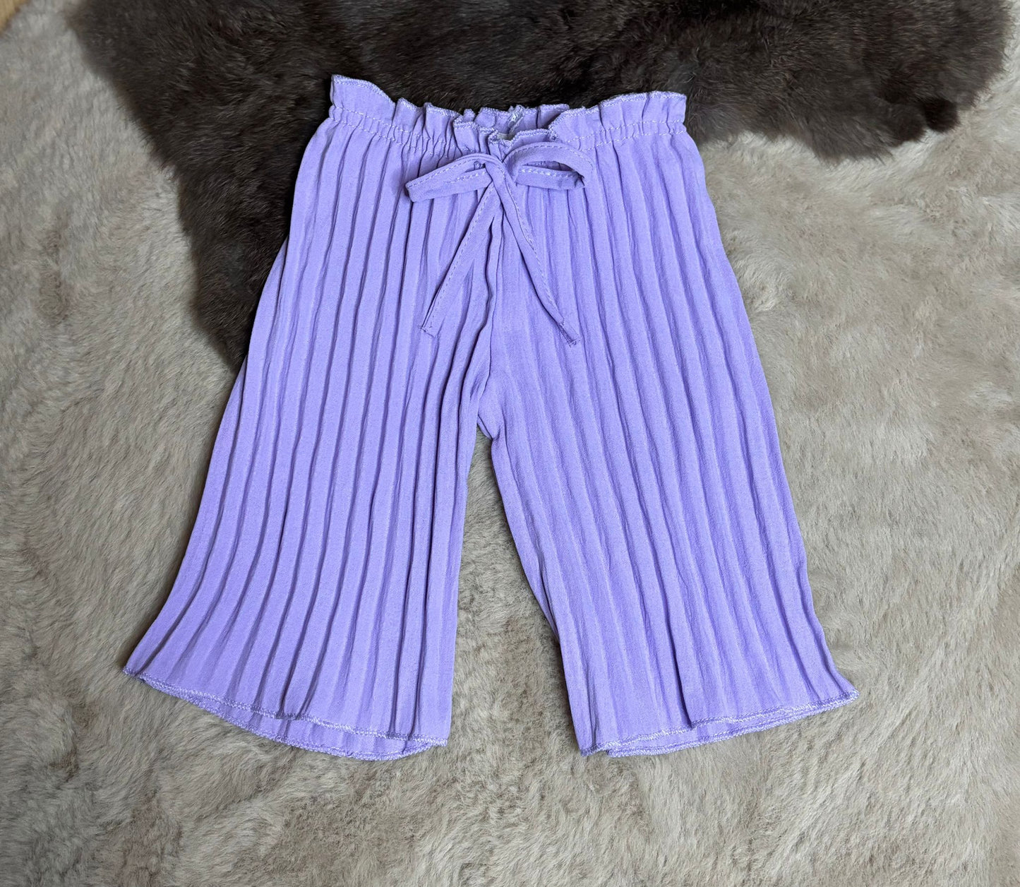 ribbed wide leg pants purple