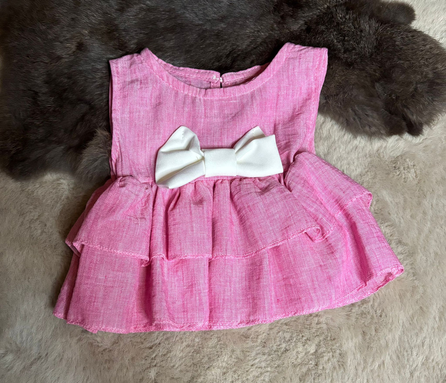 Ruffle bow set pink