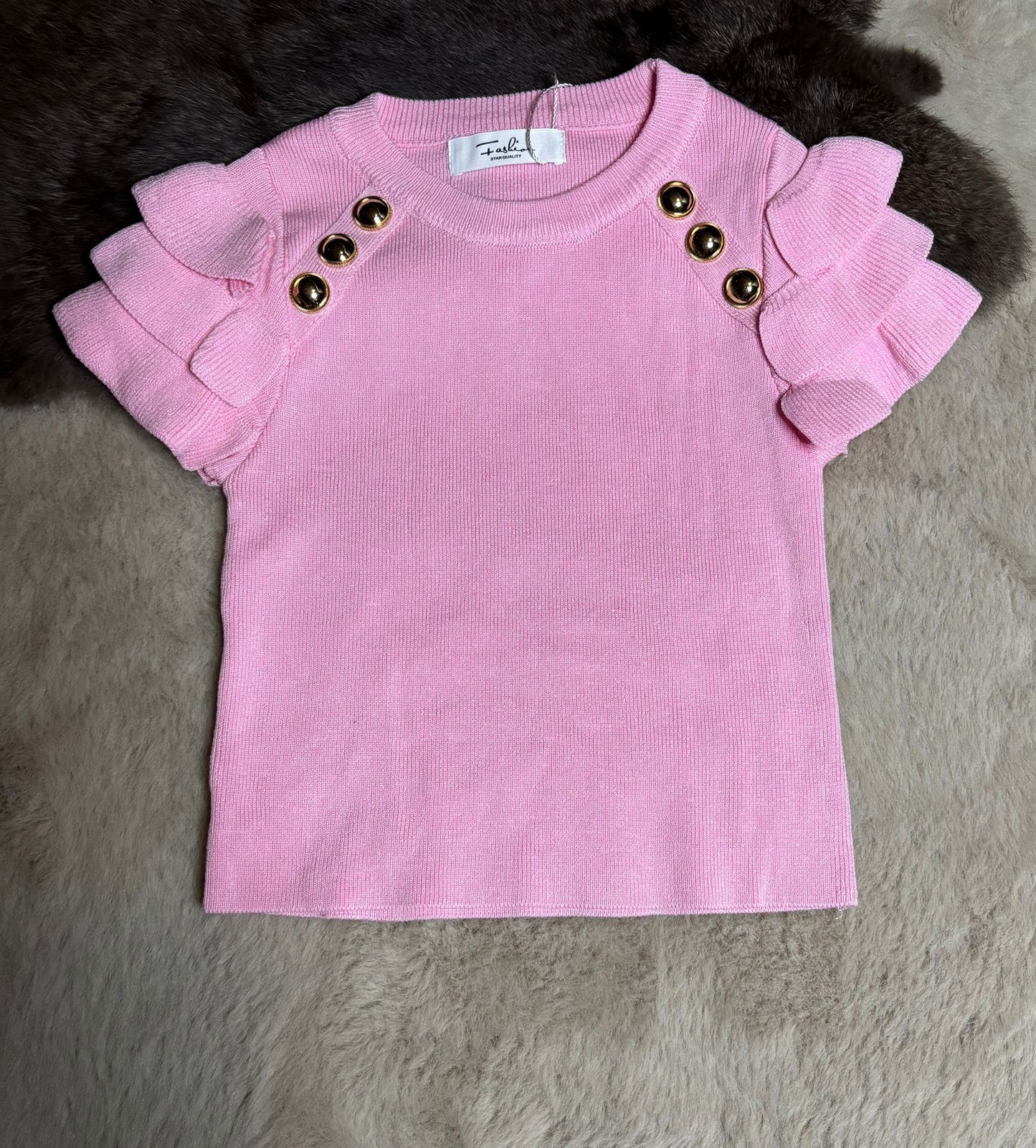 Ruffle T-shirt pink
