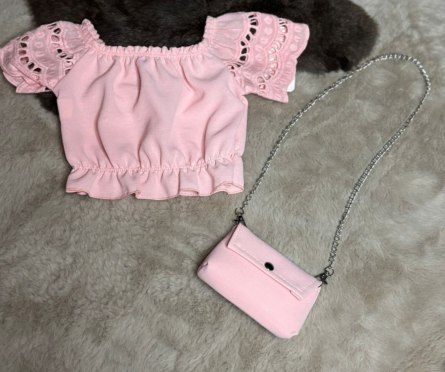 sweet lace summer top pink