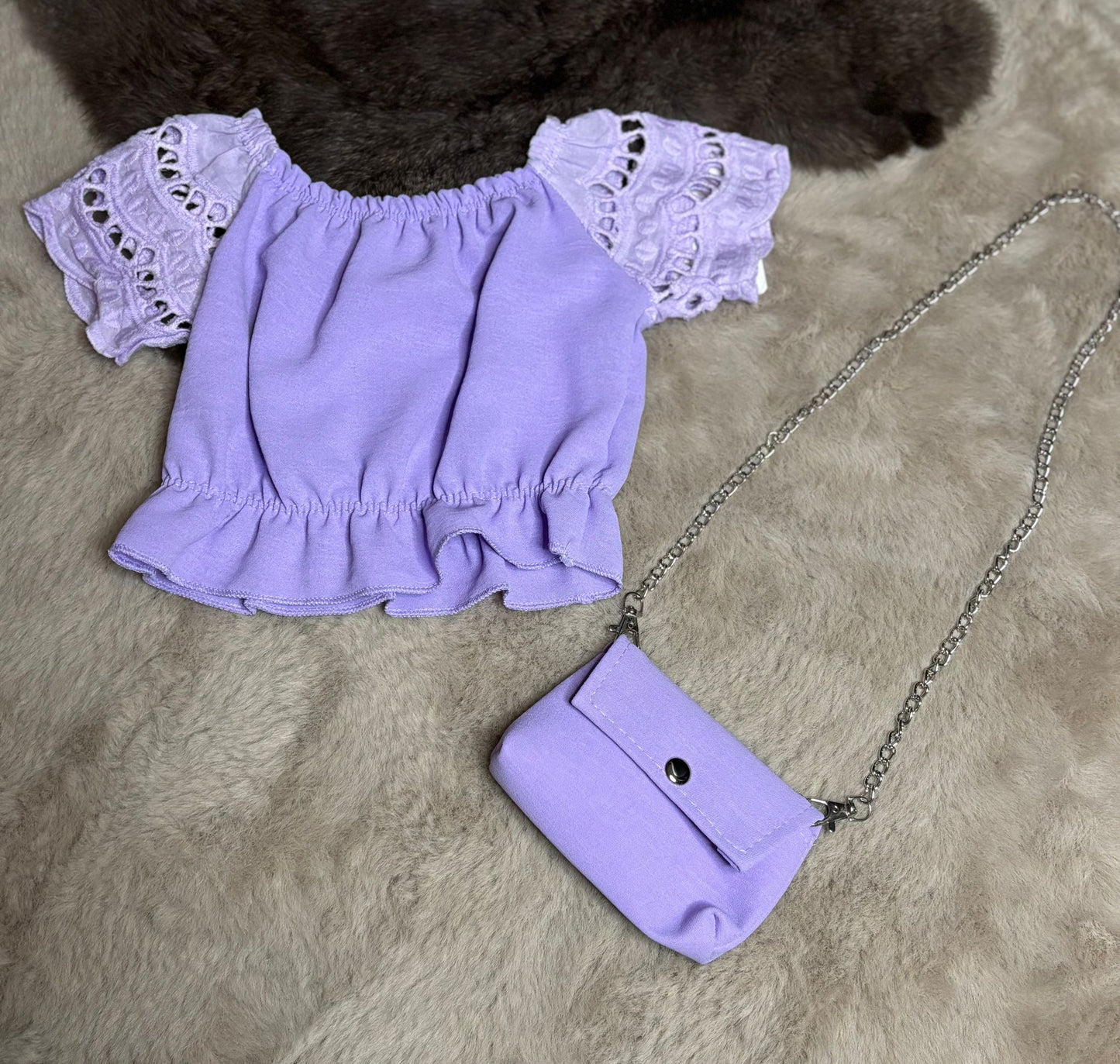 sweet lace summer top purple
