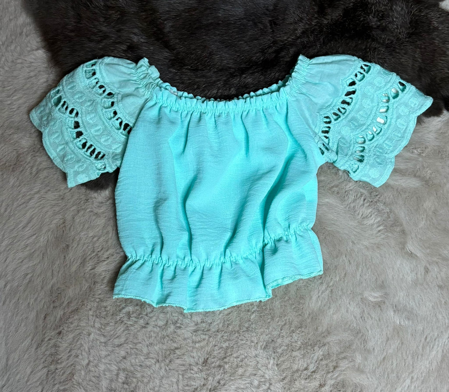 sweet lace summer top turquoise