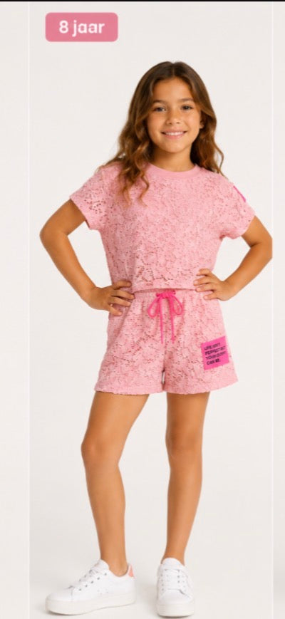 Trendy lace set pink