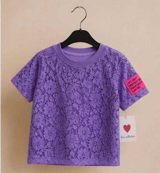 Trendy lace set purple