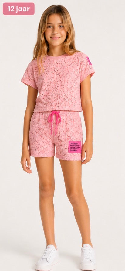 Trendy lace set pink