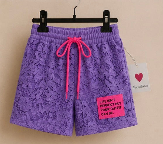 Trendy lace set purple