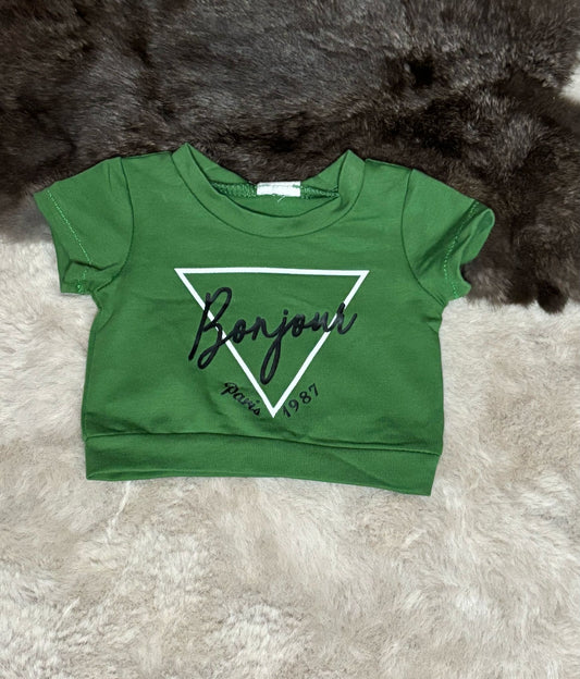 Bonjour tshirt green