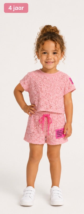 Trendy lace set pink