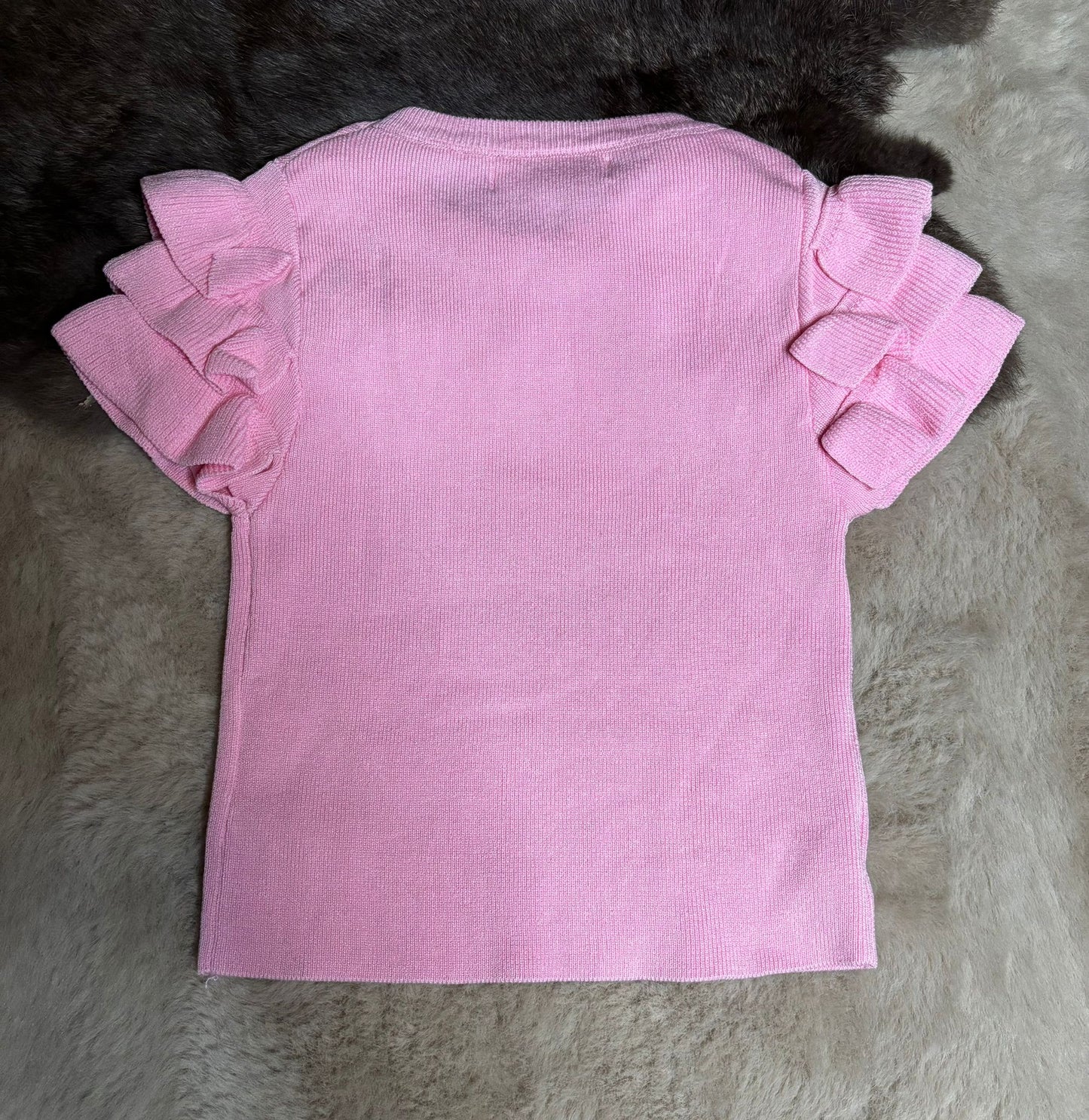 Ruffle T-shirt pink