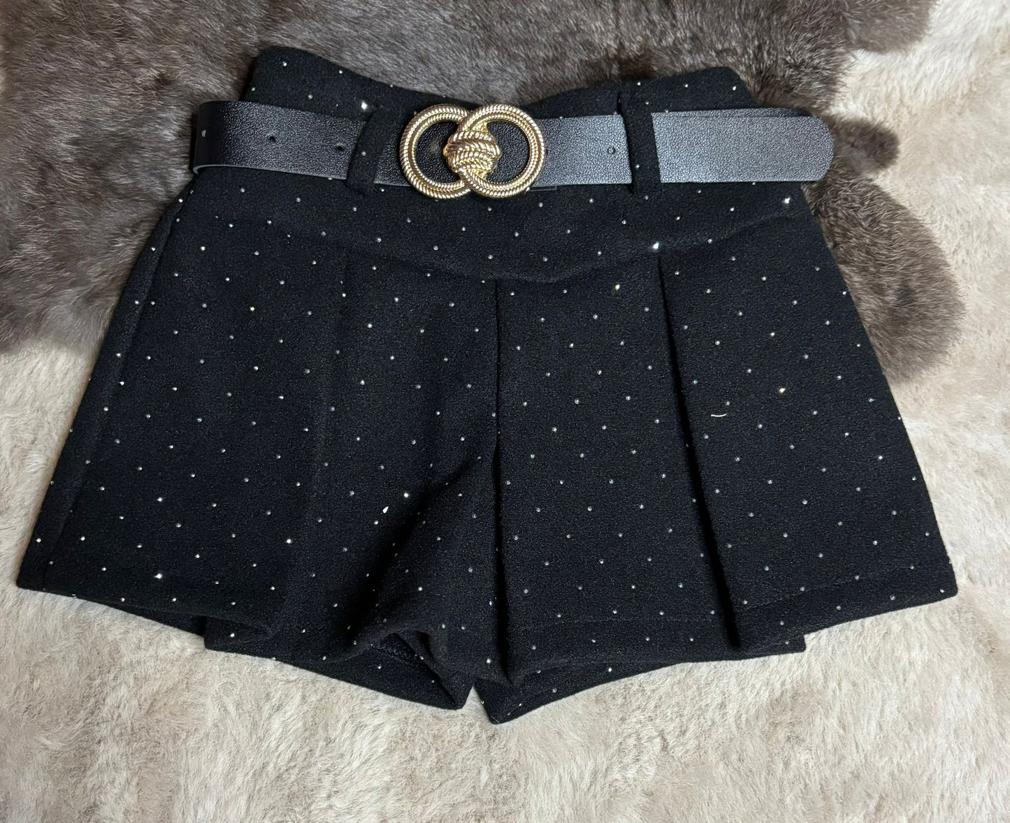 glitter short zwart