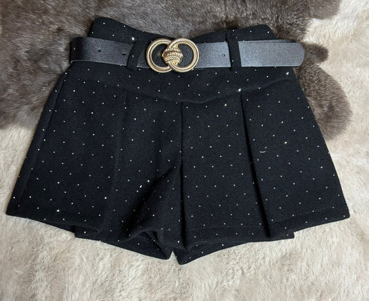 glitter short zwart