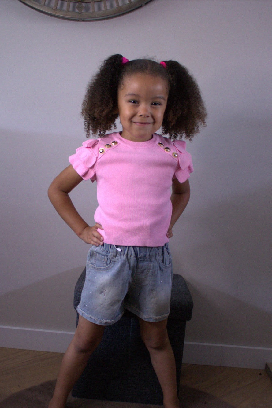 Ruffle T-shirt pink