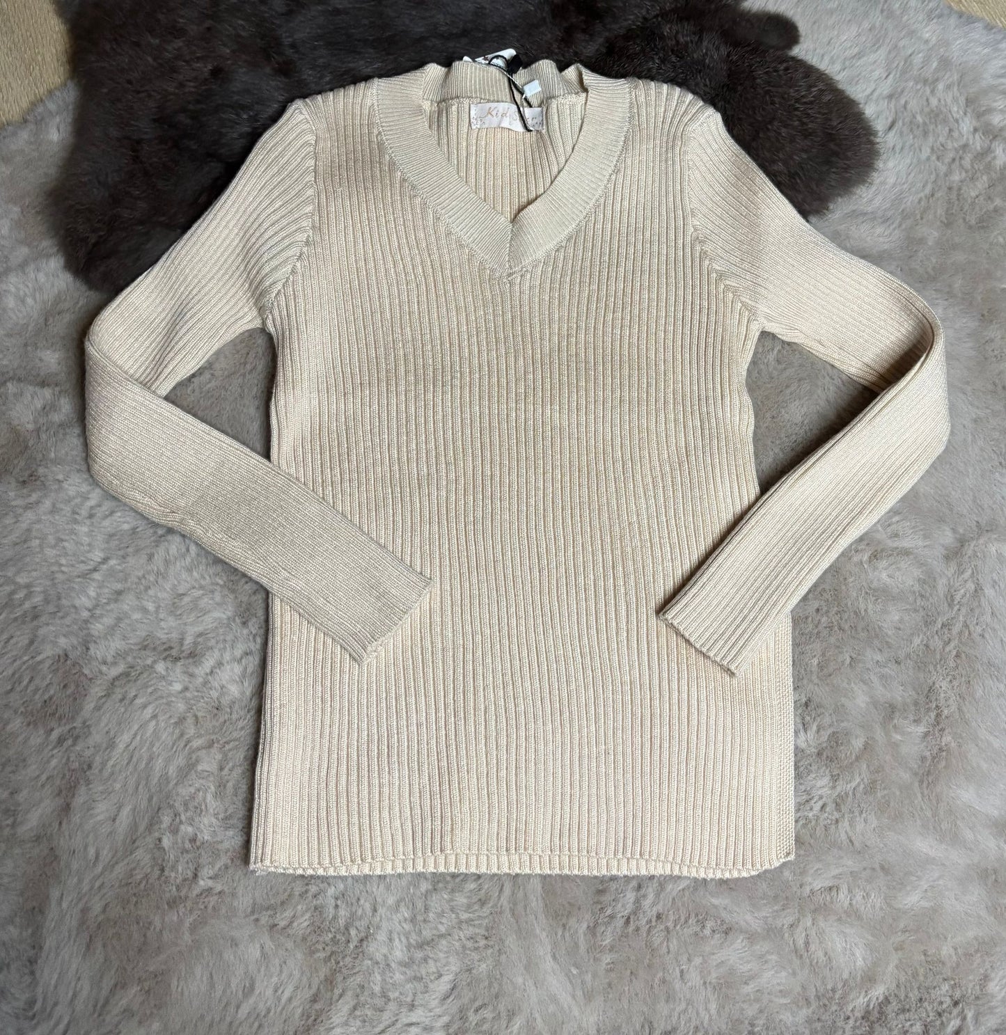 Ribbed sweater beige