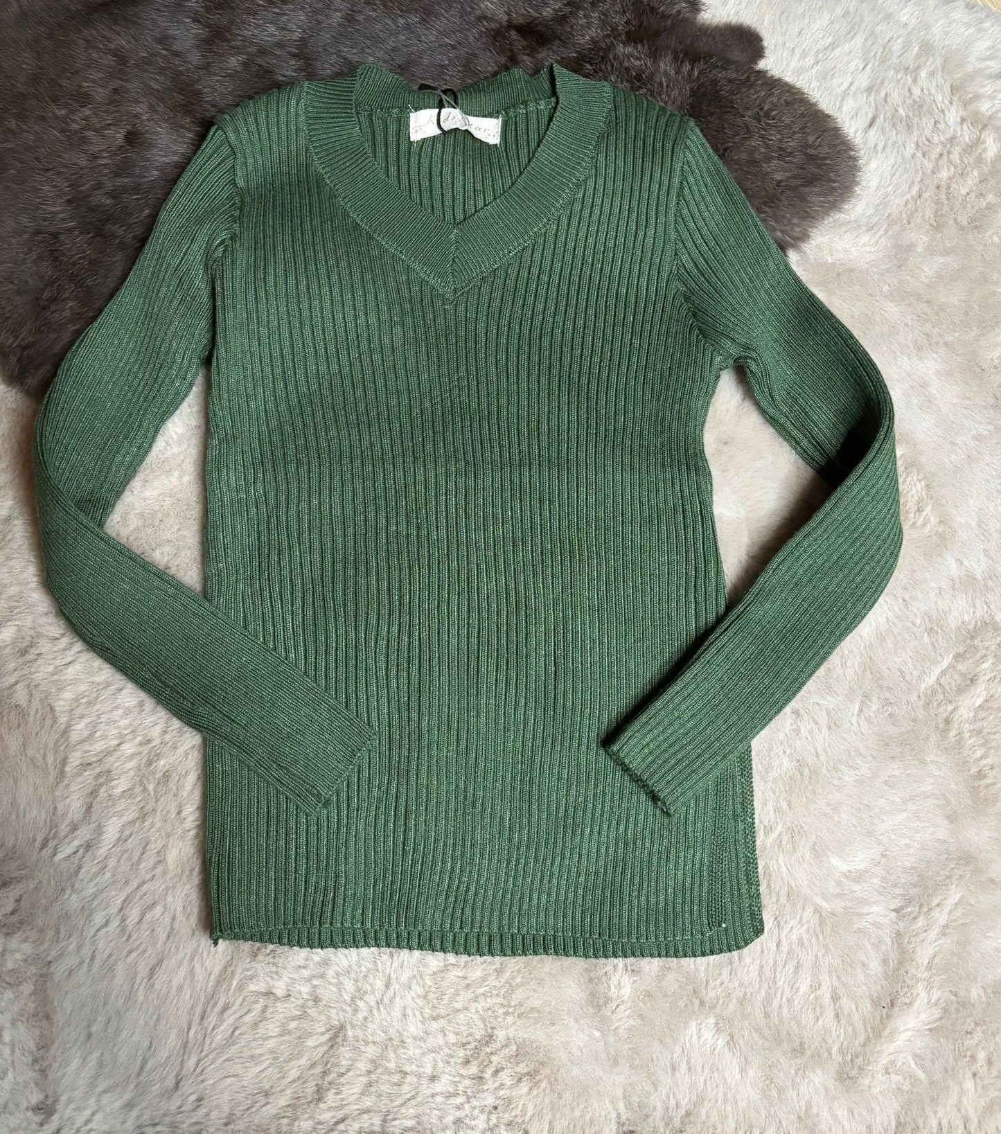 Ribbed set green